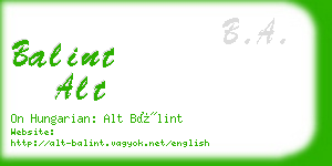 balint alt business card